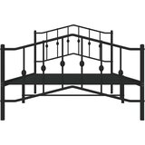 Metalni okvir kreveta s uzglavljem i podnožjem crni 100x200 cm | shoptok.hr