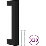  Ručke za ormarić 20 kom crne 96 mm od nehrđajućeg čelika | shoptok.hr