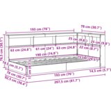 vidaXL Poličasta postelja Sonoma hrast 75x190 cm iz inženirskega lesa | Shoptok.si