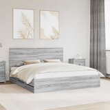  Krevetna konstrukcija Siva Sonoma 200 x 200 cm Inženjersko Drvo | Eponuda.ba