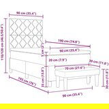 vidaXL Vzmetnica za posteljo z vzmetnico in klopjo črna 90x190 cm tkanina, (22083356) | Shoptok.si