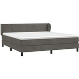  Box spring postelja z vzmetnico temno siva 160x200 cm žamet, (20790126) | Shoptok.si