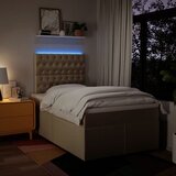 Krevet s oprugama i madracem krem 120 x 200 cm od tkanine | shoptok.hr