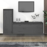 The Living Store TV omarica 2 kosa siva trdna borovina - TV Omarica, (21375536) Cene