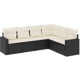 Maison Chic Seti vrtnega pohištva - Vrtna garnitura - Vrtni pohištvo set 6-delna z blazinami črna poli ratan, (21812818) | Shoptok.si