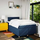vidaXL Box spring postelja z vzmetnico moder 120x200 cm blago, (21273546) | Shoptok.si