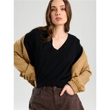 Sinsay Pamučna majica s V-izrezom | shoptok.hr