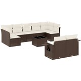 Maison Chic Seti vrtnega pohištva - Vrtna garnitura - Vrtni pohištvo set 10-delna z blazinami rjava poli ratan, (21811678) | Shoptok.si