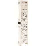 Maison Chic Ročno izrezljan Paravan - Sobne pregrade 5-delni bel 200x165 cm trden mangov les, (22112023) | Shoptok.si