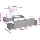  8-delni set vrtnih kavčev z blazinami svetlo sivi poli ratan, (22091166) | Shoptok.si