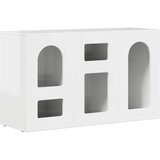  Strani šal Visok sijaj bela 100 x 35 x 59 cm Konstruiran les, (5000108503) | Shoptok.si