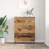 vidaXL Strani šal Star les 69,5 x 34 x 90 cm Inženirski les in železo | Shoptok.si