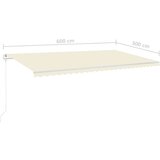  Tenda na ručno uvlačenje sa stupovima 6 x 3 m krem | shoptok.hr