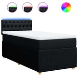 vidaXL Krevet s oprugama i madracem crni 100 x 200 cm od tkanine | shoptok.hr