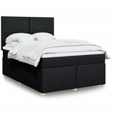 vidaXL Krevet s oprugama i madracem crni 160x200 cm od tkanine | shoptok.hr