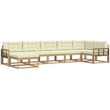  Set vanjskih sofa 7 kom. Bijela i krem Smeđa 406 x 168,5 x 73 cm | shoptok.hr
