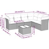 vidaXL 7-dijelni set vrtnih sofa od poliratana s jastucima smeđi | shoptok.hr
