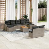  The Living Store Vrtna sedežna garnitura 10-delna z blazinami siv poli ratan - Vrtna Sedežna Garniture, (21460728) | Shoptok.si