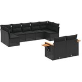  9-dijelni set vrtnih sofa s jastucima crni od poliratana Crna 85 x 62 x 69 cm | Shoptok.si