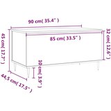 vidaXL klubska mizica dimljeni hrast 90x44,5x45 cm inženirski les | Shoptok.si