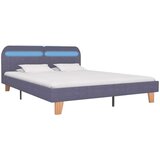  Okvir kreveta s LED bez madraca svjetlosiva tkanina 150x200 cm | shoptok.hr