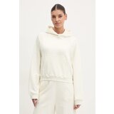 Reebok Bombažen pulover ženski, bež barva, s kapuco, 100214102 | Shoptok.si