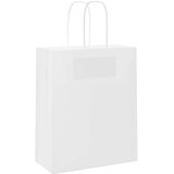  Papirnate vrećice 250 kom s ručkama bijele 18x8x22 cm | Shoptok.si