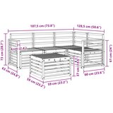  Set vanjskih sofa 5 kom. Bijela Čvrsto drvo akacije | shoptok.hr