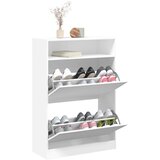 Ormarić za cipele s 2 preklopne ladice bijeli 80 x 34 x 116 cm | shoptok.hr