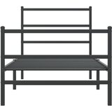  Metalni okvir kreveta s uzglavljem i podnožjem crni 90 x 200 cm | Eponuda.com