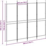  4-panelni pregradni zid Bež 200 x 180 cm Tkanina | Eponuda.ba