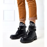 Gemre Black ankle boots with decorative embroidery Valditacca Cene