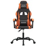 vidaXL Okretna igraća stolica crno-narančasta od umjetne kože - Crna i narančasta 1 Bez naslona za noge | shoptok.hr