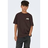 Only & Sons Junior Majica 'OSJLARRY' temno rjava / bela | Shoptok.si