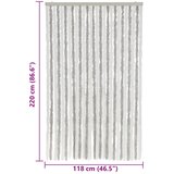  Zastor protiv muha svjetlosivi i bijeli 118 x 220 cm od šenila | shoptok.hr