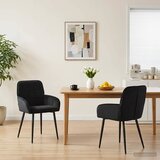  Trpezarijske stolice 2 pcs Baršun Crna 57 x 50 x 85 cm | shoptok.hr