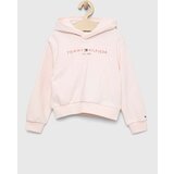 Tommy Hilfiger Otroški pulover roza barva, s kapuco | Shoptok.si