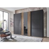 MID.YOU omara z drsnimi vrati, barve grafita, siva, hrast artisan | Shoptok.si
