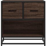  Noćni ormarić smeđi hrast 60x31x60 cm Konstruirano drvo i metal | shoptok.hr