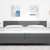  LED glava kreveta s LED trakama Tamno siva 200 cm tkanina | shoptok.hr