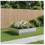 vidaXL Vrtna saksija Srebrna 80 x 80 x 30 cm Pocinčani čelik - Pocinčani čelik 80 x 80 x 30 cm 1 | shoptok.hr