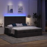 vidaXL Otomanski posteljni okvir z vzmetnicami črn 160x200 cm blago | Shoptok.si