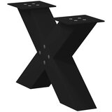 vidaXL Noge za stolić u obliku slova X 2 kom crne 60x(30-31) cm čelik | shoptok.hr