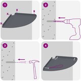  Ležeča polica s polico 4 pcs Antracit 30 x 30 x 2 cm, (5000307299) | Shoptok.si