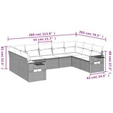  9-dijelni set vrtnih sofa s jastucima poliratan smeđi | shoptok.hr