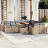  The Living Store Vrtna sedežna garnitura 10-delna z blazinami bež poli ratan - Vrtna Sedežna Garniture, (21476754) | Shoptok.si
