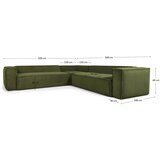Kave Home Zelena kutna garnitura od samta Blok – | shoptok.hr