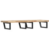  Zidna polica za umivaonik od čelika i masivnog bagremovog drva Smeđa 160 x 50 x 4 cm | shoptok.hr