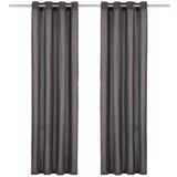  Zavjese s metalnim prstenima 2 kom pamučne 140x245 cm antracit | shoptok.hr