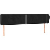  Vzglavje z ušesi črno 183x23x78/88 cm žamet, (20933518) | Shoptok.si